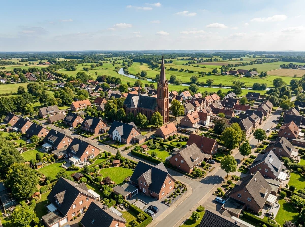 Luftaufnahme von Olfen im Münsterland – Standort von Schulte Gartenbau